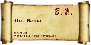 Blei Manna névjegykártya